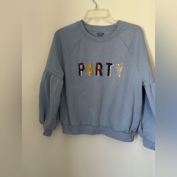 Aerie blue sequin PARTY sweatshirt M - Picture 10 of 12